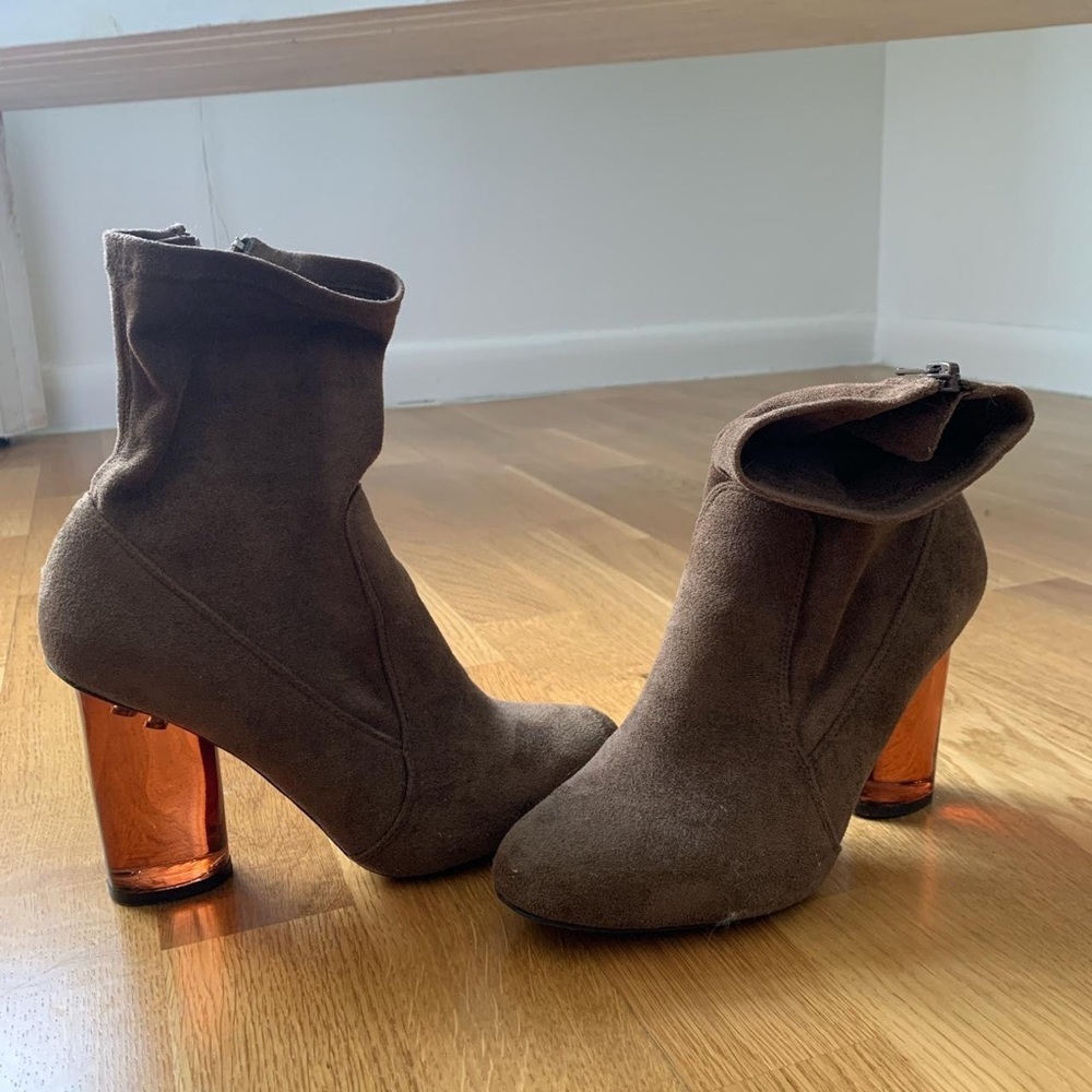 Jeffrey Campbell Amber Lucite Sock Boot